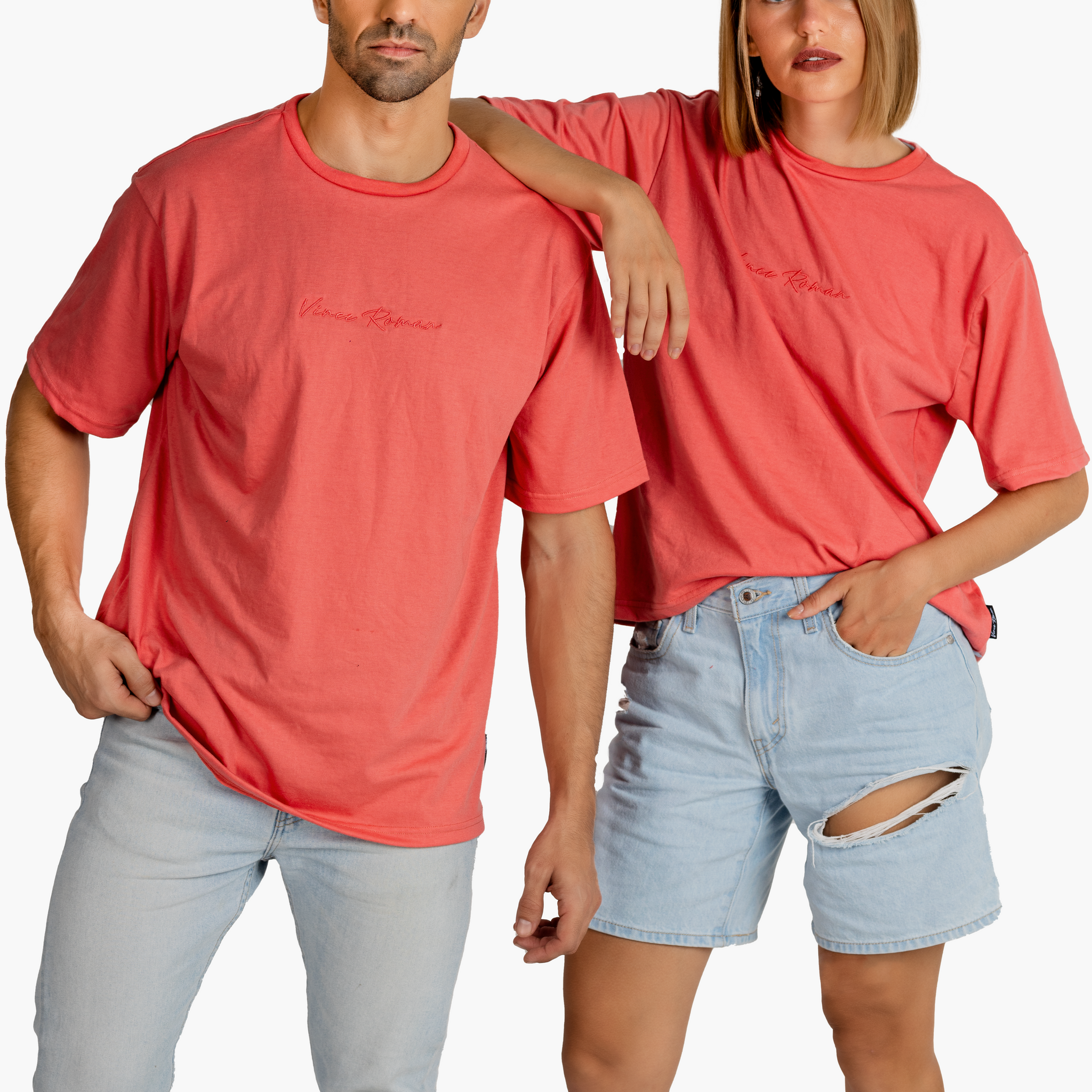 PEACH OVERSIZED PLAIN T-SHIRT (UNISEX)