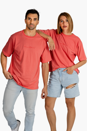PEACH OVERSIZED PLAIN T-SHIRT (UNISEX)