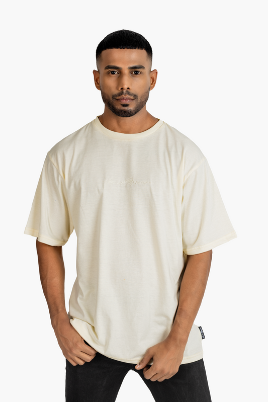 VANILLA OVERSIZED PLAIN T-SHIRT (UNISEX)