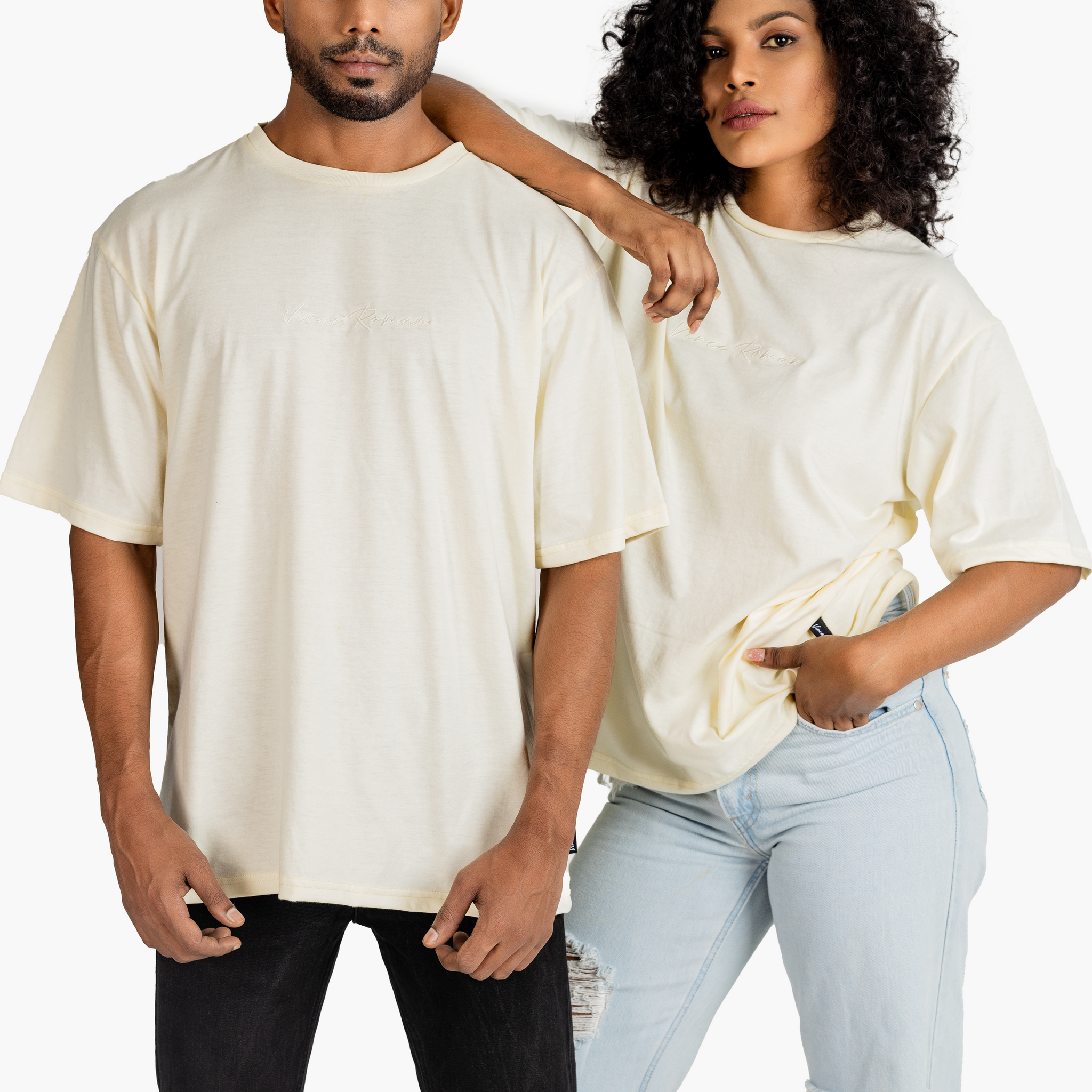 VANILLA OVERSIZED PLAIN T-SHIRT (UNISEX)