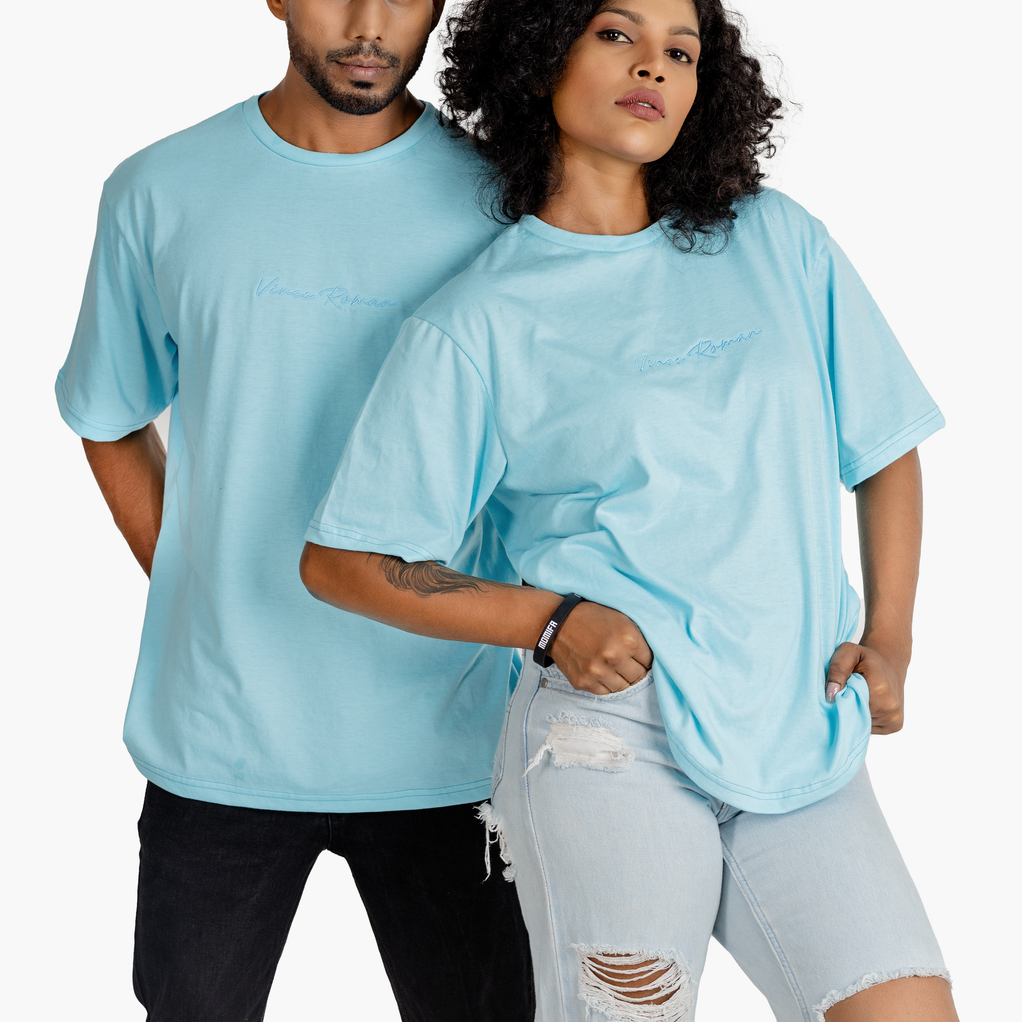 AQUA OVERSIZED PLAIN T-SHIRT (UNISEX)