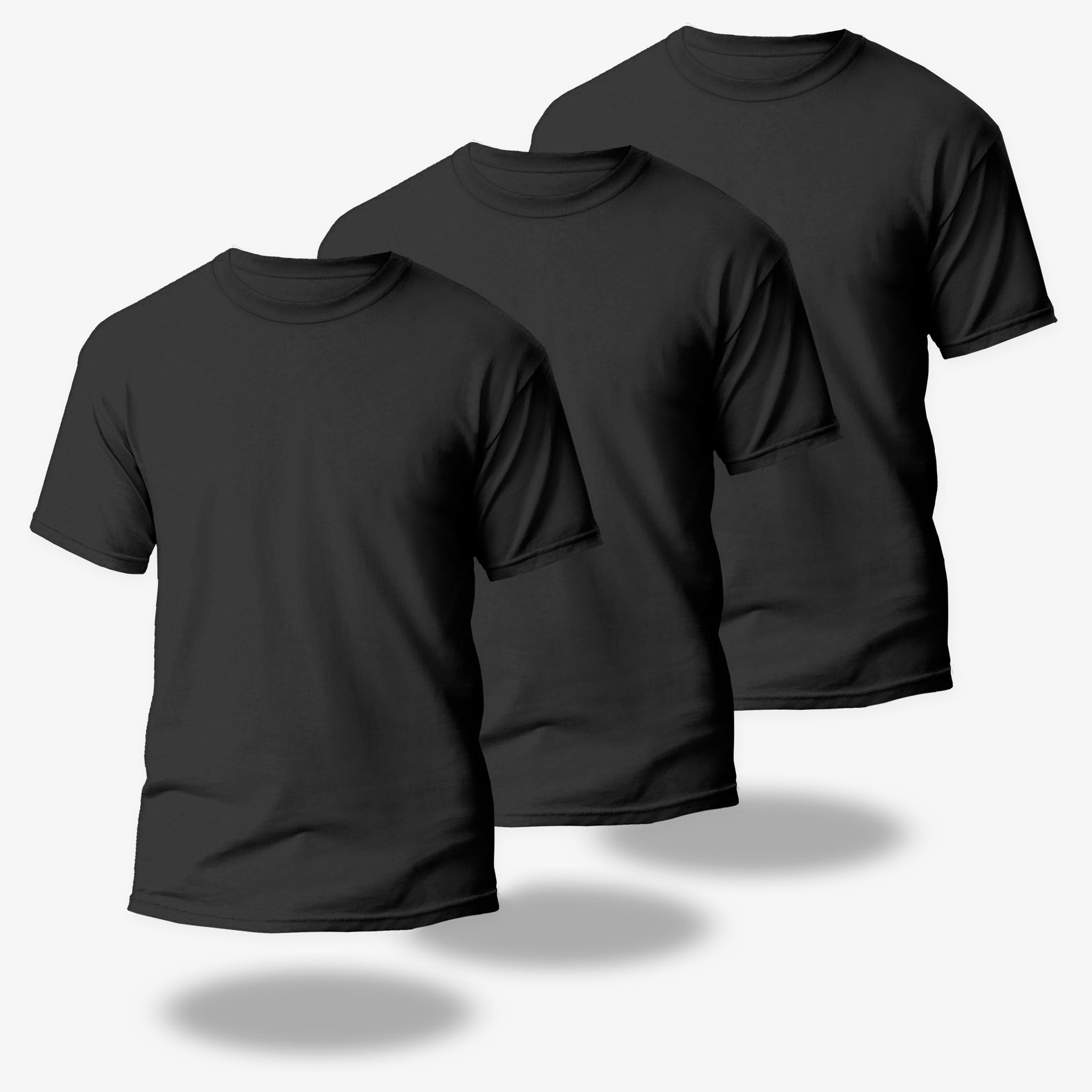 BLACK PLAIN T-SHIRTS - 3 PACK (UNISEX)