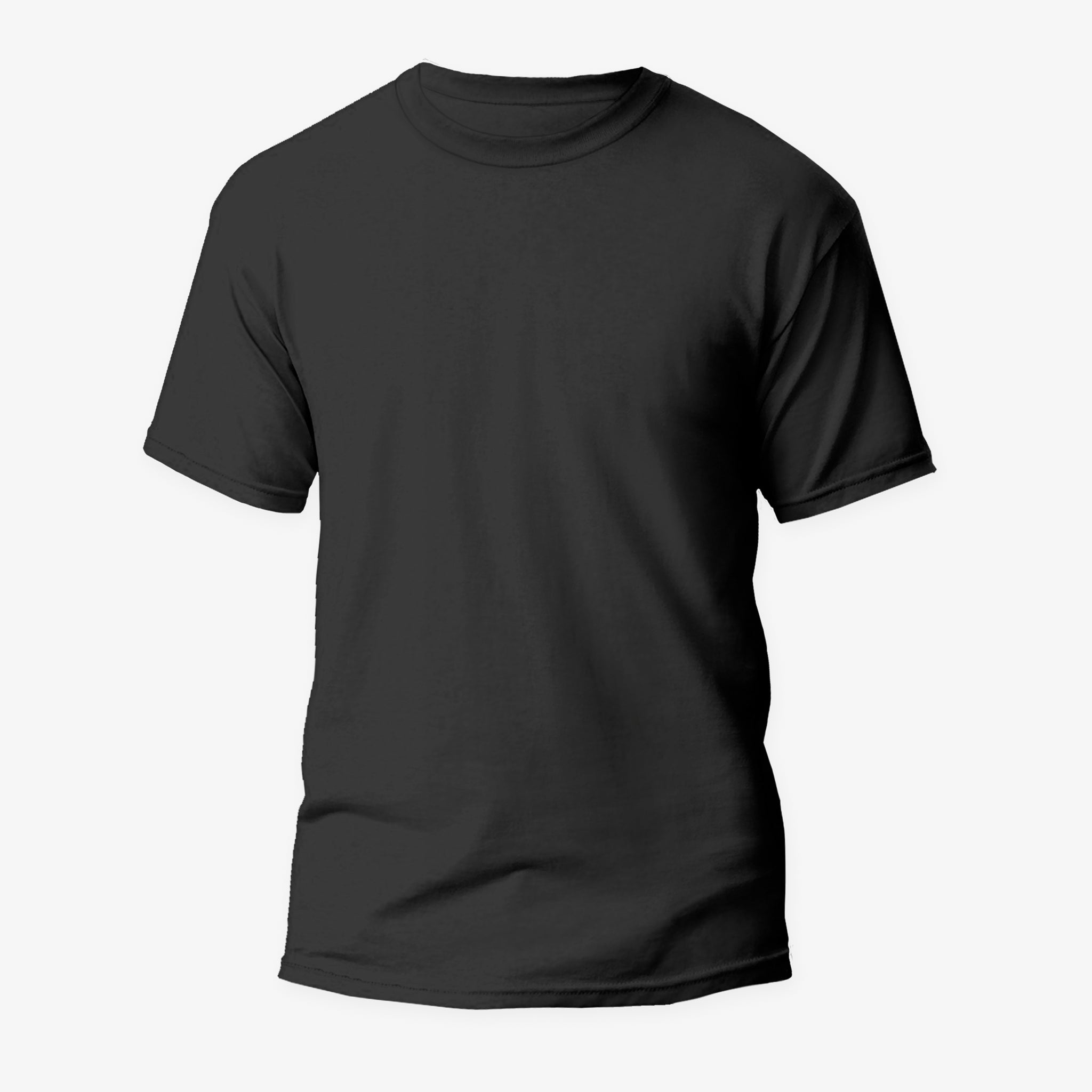 BLACK - PLAIN COTTON T-SHIRT (UNISEX)
