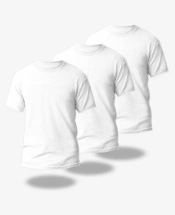 WHITE PLAIN T-SHIRTS - 3 PACK (UNISEX)